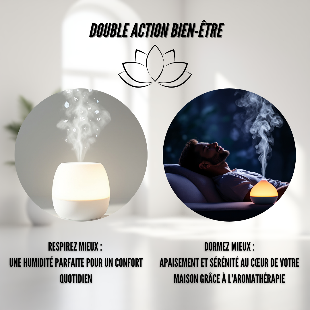 Diffuseur d'huiles essentielles 200ml avec LED et télécommande